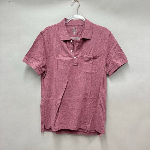 J. Crew Stretch piqué polo shirt in Marled Mahogany Size Medium New NWT - Picture 11 of 11